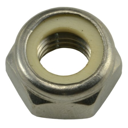 MIDWEST FASTENER Nylon Insert Lock Nut, M10-1.50, A2 Stainless Steel, Not Graded, 4 PK 75665